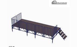 Изображение для товара Сборно-разборный подиум (сцена) с площадкой и задним ограждением ПД-6